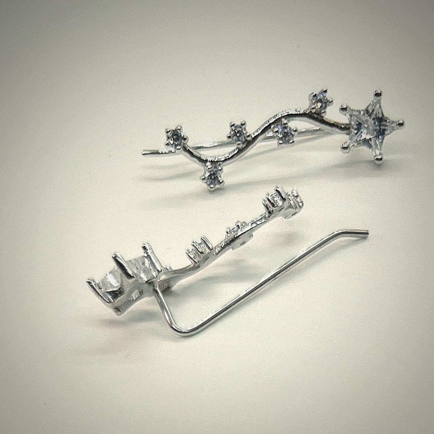 Sterling Silver 925 Star Ear Climber Earrings