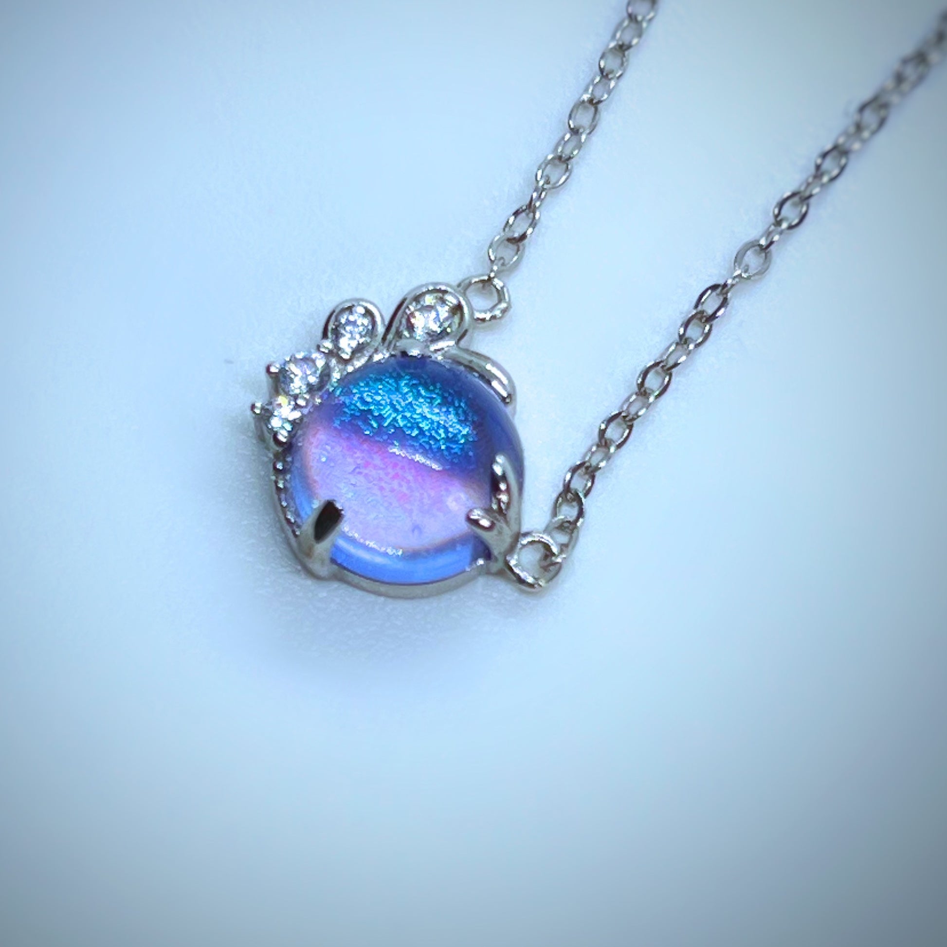  Blue Moon Pendant Necklace Sterling Silver 925