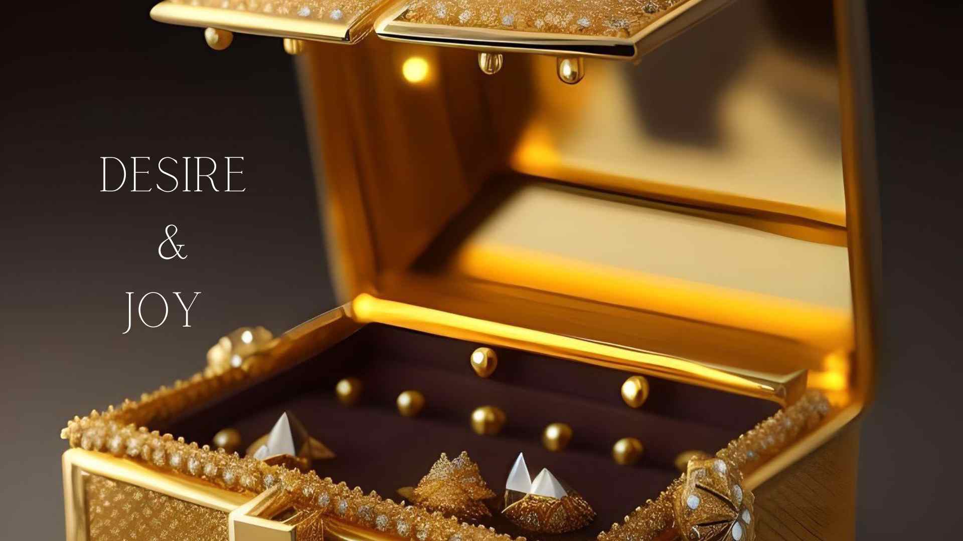 Gold Stud Earrings displayed in decorative gold jewellery box